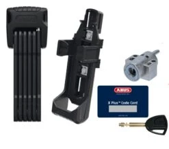 ABUS - Set Antivol Vélo Bordo Granit 6500K/90 & Serrure De Batterie BK SH XPlus OE BLO BOS IT3